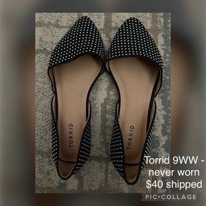 Black studded Torrid flats - 9 wide width